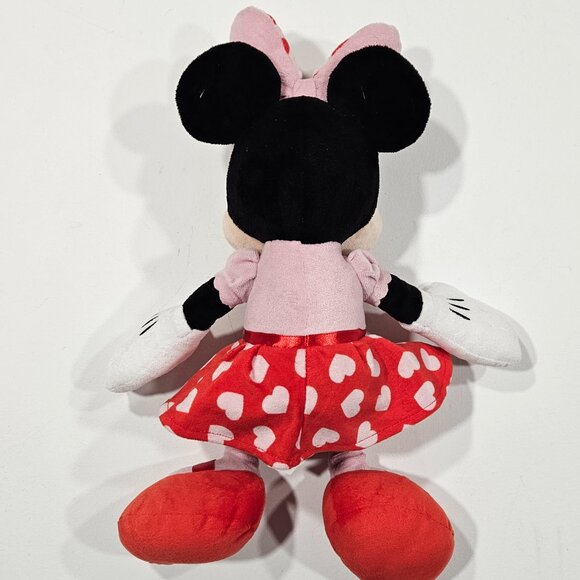 Disney Minnie Mouse Valentine Plush Pink Heart Dress 19” Stuffed Toy NWT - Picture 4 of 6